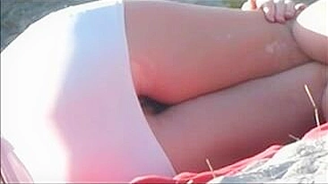 Sexy, Steamy, And Secret! Naughty Naked Upskirt Pussy Filmed At The Beach!