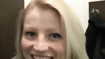 Exhibitionist Woman Gives Blowjob in Dressing Room at Mall