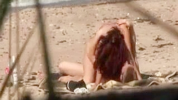 Creampie Sex at the Beach Couple Spied on Video Fucking