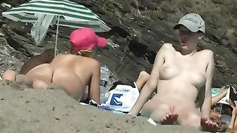 Scandalous! Naked, Beach, Two Pussies, Voyeur-Filmed
