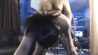 Sexually Liberated Duo Engage In Public Coitus Near Hotel's Pane