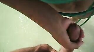 Wife Gives Husband a Handjob at the Beach