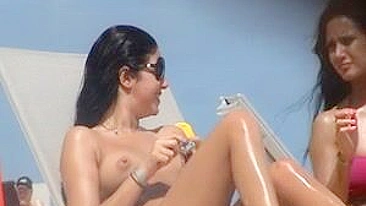 Sultry Beach Babe Films Topless Tittillation On Hidden Voyeur Camera