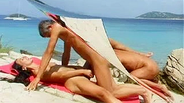 Skinny, Horny, Long-Haired, Beach-Sucking Cock-Loving Wife