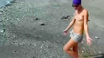 Two Hot Pussies Satisfy a Man at the Beach Giving Oral Sex
