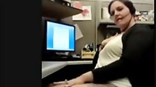 Sultry Woman Self-Entertains At Desk, Captures Intimate Moment On Cam