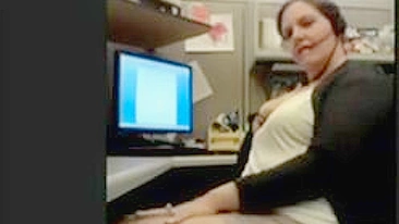 Sultry Woman Self-Entertains At Desk, Captures Intimate Moment On Cam