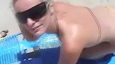 A Striking Blonde Wife Receives An Impressive Outdoor Cumshot