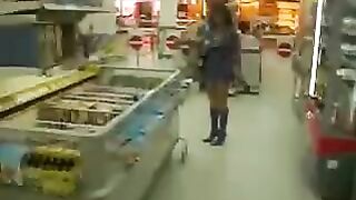 Hot-Blooded Amateur Wife Flaunts Her Nude Ass In Public Store