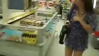Hot-Blooded Amateur Wife Flaunts Her Nude Ass In Public Store