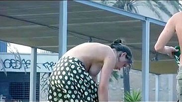 Sneaky Voyeur Captures Cute Topless Gal On Beach Cam, So Adorably Naughty!