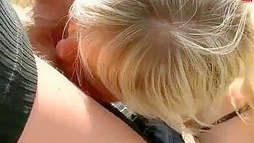 Suck And Fuck With Blonde Girlfriend At The Beach