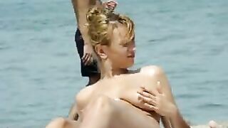 Topless At The Beach Video Of A Hot Woman With Nice Big Tits