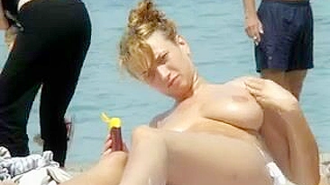 Topless At The Beach Video Of A Hot Woman With Nice Big Tits