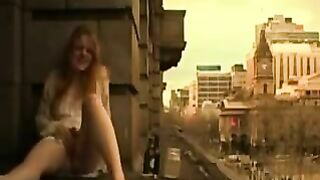 Hot Girl is so Horny so She Masturbates on the Balcony