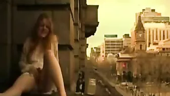 Hot Girl is so Horny so She Masturbates on the Balcony