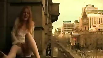 Hot Girl is so Horny so She Masturbates on the Balcony