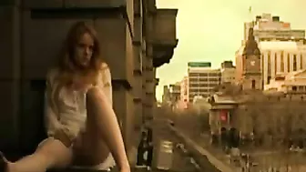 Hot Girl is so Horny so She Masturbates on the Balcony