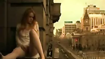 Hot Girl is so Horny so She Masturbates on the Balcony