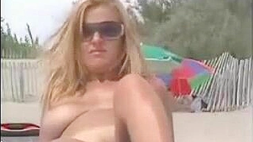 Topless Beach Video Hot Amateur Woman Shows Nice Tits