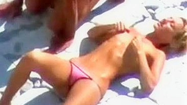 Nude Beach Hunter Video of Blonde Wife Performing Oral Sex