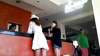 Up Skirt Video at Hotel Sexy Ass of Woman Filmed on Camera