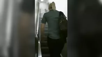 Tight Pants on Hot Blonde Girl Reveals Perfect Ass