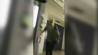 Tight Pants on Hot Blonde Girl Reveals Perfect Ass