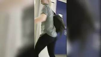 Tight Pants on Hot Blonde Girl Reveals Perfect Ass