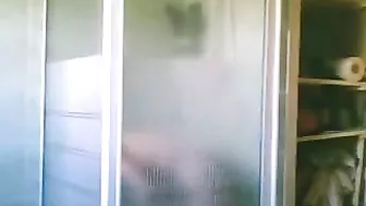 Hot Blonde Showers in Front of Hidden Camera