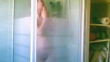 Hot Blonde Showers in Front of Hidden Camera