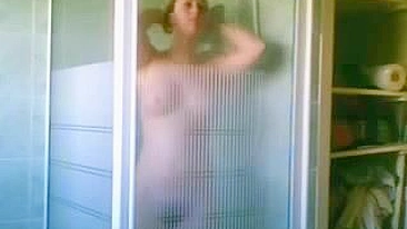 Hot Blonde Showers in Front of Hidden Camera