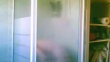 Hot Blonde Showers in Front of Hidden Camera