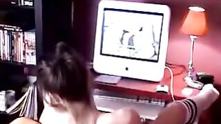 Hot Woman Caught Masturbating on Porn Video by Roommate