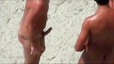 Threesome on the Beach Wife Husband and Friend Make Sex