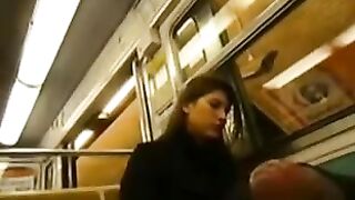 Dick Flashing in the Subway Showing to a Hot Girl