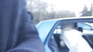 Cute Girl Flashes Ass and Pussy in Public Parking