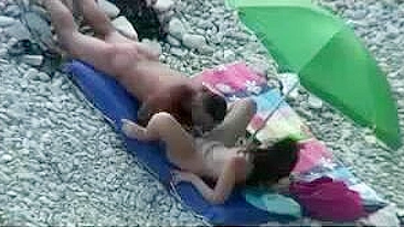 Naked Beach Couple Caught on Peeking Cam Fucking