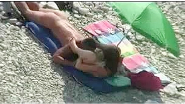 Naked Beach Couple Caught on Peeking Cam Fucking