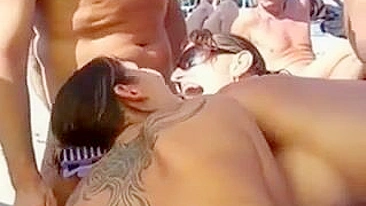 Voyeuristic Nudist Swingers With Raunchy Beach Sex Filmed