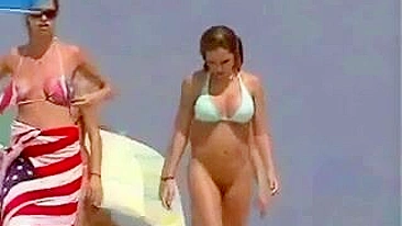 Nudists Women Filmed at the Beach Voyeur