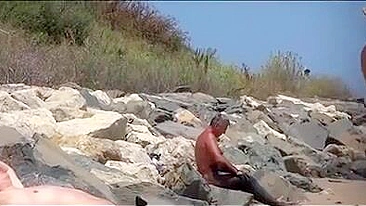 Nudist Mature Woman Filmed at the Beach