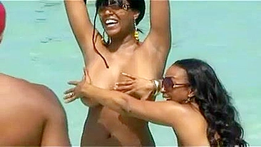 Sensational Miami Beach Topless Babe Filmed!