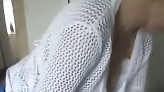 Sexy Blonde Wife Teases With Lustful Downblouse While Cleaning