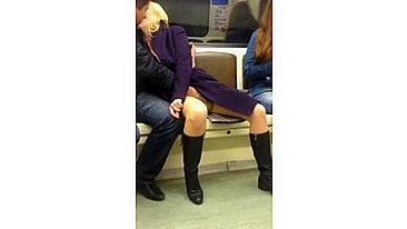 Public Metro Masturbation Guy Fingers Pussy of Girl