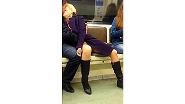 Public Metro Masturbation Guy Fingers Pussy of Girl