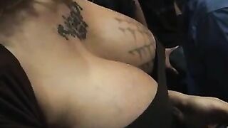 Shocking! Candid Camera Films Woman With Massive Big Boobs