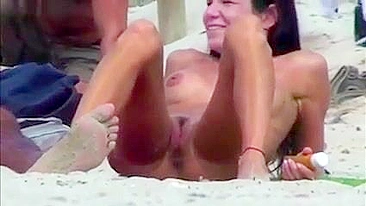 Awesome Naked Topless Boobs at the Local Beach