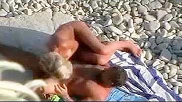 Spy Voyeuristic Clip Of Mature Couple Fucking Naughtily On The Beach