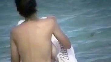 Surprise! Glorious Nude Big Boobies On Sunny Spain's Shore!